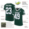 Custom Green White-Gray Mesh Authentic Throwback Football Jersey