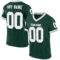 Green0328 Custom Green White-Gray Mesh Authentic Throwback Football Jersey