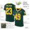 Green0329-1 Custom Green Gold-White Mesh Authentic Throwback Football Jersey