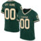 Green0330 Custom Green Cream-Black Mesh Authentic Throwback Football Jersey