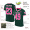 Green0331-1 Custom Green Pink-White Mesh Authentic Throwback Football Jersey