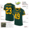 Green0332-1 Custom Green Gold-Black Mesh Authentic Throwback Football Jersey