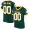 Green0333 Custom Green White-Gold Mesh Authentic Throwback Football Jersey