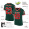 Green0334-1 Custom Green Red-White Mesh Authentic Throwback Football Jersey
