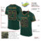 Custom Green Black-Old Gold Mesh Authentic Throwback Football Jersey