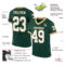 Custom Green White-Old Gold Mesh Authentic Throwback Football Jersey
