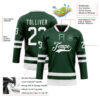 Custom Green White Hockey Lace Neck Jersey