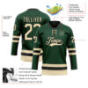 Custom Green Cream-Black Hockey Lace Neck Jersey