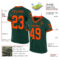 Green0367-1 Custom Green Orange-Black Mesh Authentic Throwback Football Jersey