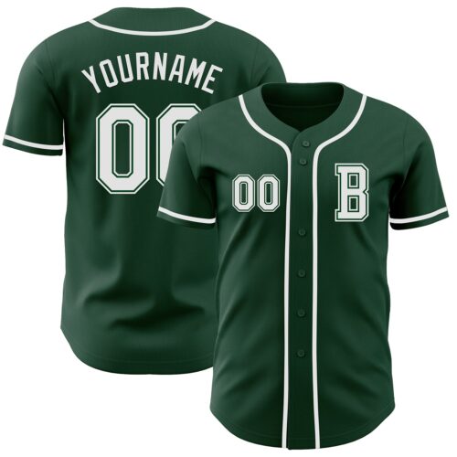 Green0376_9036a715-5cfb-4aee-8dd4-c4a19b17ac84 Custom Green White Authentic Baseball Jersey