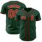 Custom Green Red-Cream Authentic Baseball Jersey