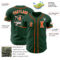 Custom Green Orange-White Authentic Baseball Jersey