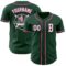 Custom Green White-Pink Authentic Baseball Jersey
