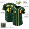 Custom Green Gold-White Authentic Baseball Jersey