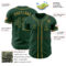 Custom Green Old Gold Authentic Baseball Jersey