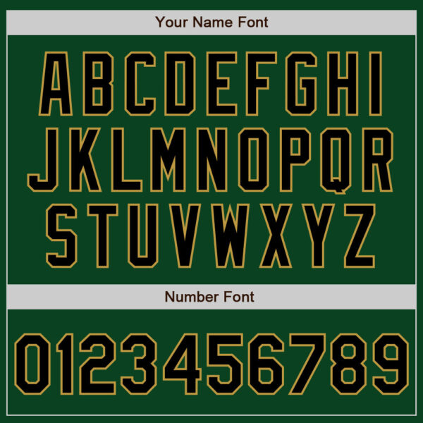 Custom Green Black-Old Gold Authentic Baseball Jersey