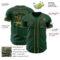 Custom Green Black-Old Gold Authentic Baseball Jersey