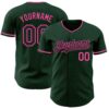 Custom Green Black-Pink Authentic Baseball Jersey