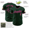 Custom Green Black-Pink Authentic Baseball Jersey