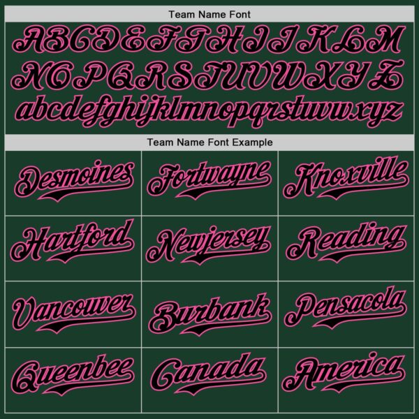 Custom Green Black-Pink Authentic Baseball Jersey