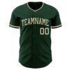 Custom Green Cream Authentic Baseball Jersey