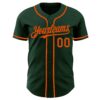 Custom Green Orange Authentic Baseball Jersey