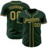 Custom Green Old Gold Authentic Baseball Jersey