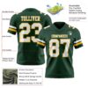 Custom Green White-Gold Authentic Football Jersey