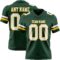 Green0435 Custom Green White-Gold Authentic Football Jersey