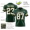 Green0436-2 Custom Green White-Old Gold Authentic Football Jersey