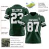 Custom Green White-Gray Authentic Football Jersey