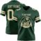 Green0438-1 Custom Green Cream Authentic Football Jersey