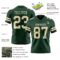 Green0438-2 Custom Green Cream Authentic Football Jersey