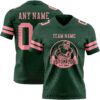 Custom Green Medium Pink Authentic Football Jersey