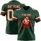 Green0441-1 Custom Green Cream-Red Authentic Football Jersey