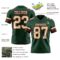 Green0441-2 Custom Green Cream-Red Authentic Football Jersey