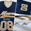 Custom Navy Old Gold-White Hockey Jersey