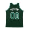 Custom Hunter Green Kelly Green-White Authentic Throwback Basketball Jersey