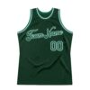 Custom Hunter Green Kelly Green-White Authentic Throwback Basketball Jersey