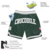Custom Hunter Green White-Gray Authentic Throwback Basketball Shorts