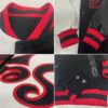 Custom White Black-Red Bomber Full-Snap Varsity Letterman Split Fashion Jacket