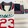 Custom Cream Kelly Green-Red Bomber Full-Snap Varsity Letterman Jacket