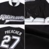 Custom Black White-Gray Bomber Full-Snap Varsity Letterman Jacket