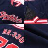Custom Navy Red-White Bomber Full-Snap Varsity Letterman Jacket