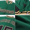 Custom Kelly Green Black-Old Gold Bomber Full-Snap Varsity Letterman Jacket