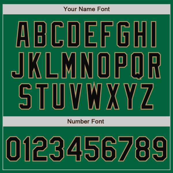 Custom Kelly Green Black-Old Gold Bomber Full-Snap Varsity Letterman Jacket