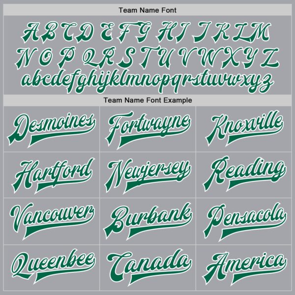 Custom Gray Kelly Green-White Bomber Full-Snap Varsity Letterman Two Tone Jacket