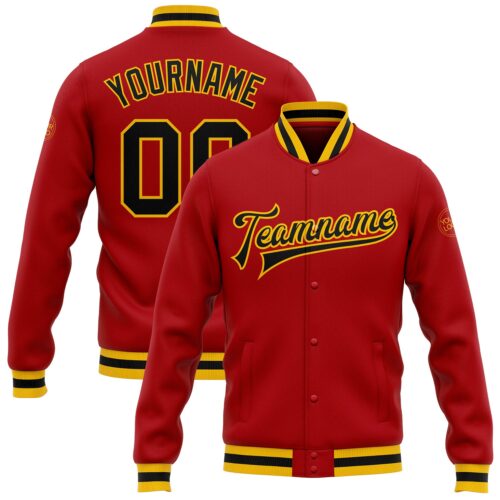 Jacket0162_37f0fd04-4218-40cb-aa73-829e8cbe8349 Custom Red Black-Gold Bomber Full-Snap Varsity Letterman Jacket