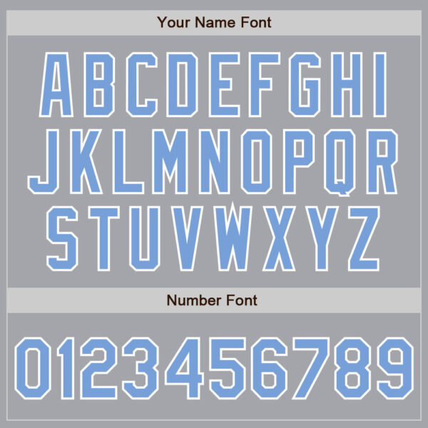 Custom Gray Light Blue-White Bomber Full-Snap Varsity Letterman Jacket