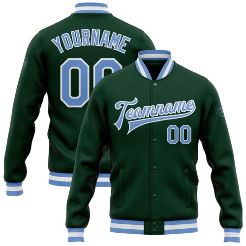 Jacket0206_2be1d36d-6652-4edb-8755-6856b89d7bee Custom Green Light Blue-White Bomber Full-Snap Varsity Letterman Jacket